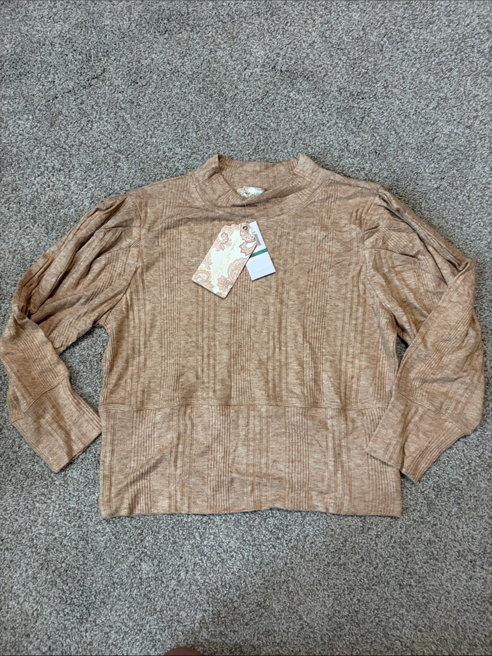 Women's Cowl & Turtleneck Sweater in Light Brown